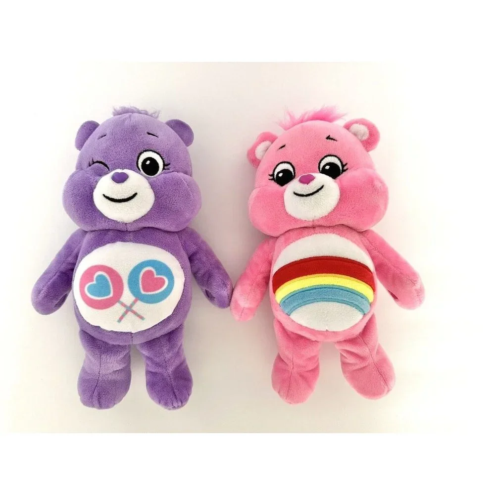 Care Bear Plush Stuffed Animals, Cheer Bear‎ and Share Bear, Lot of 2, 9 Inches